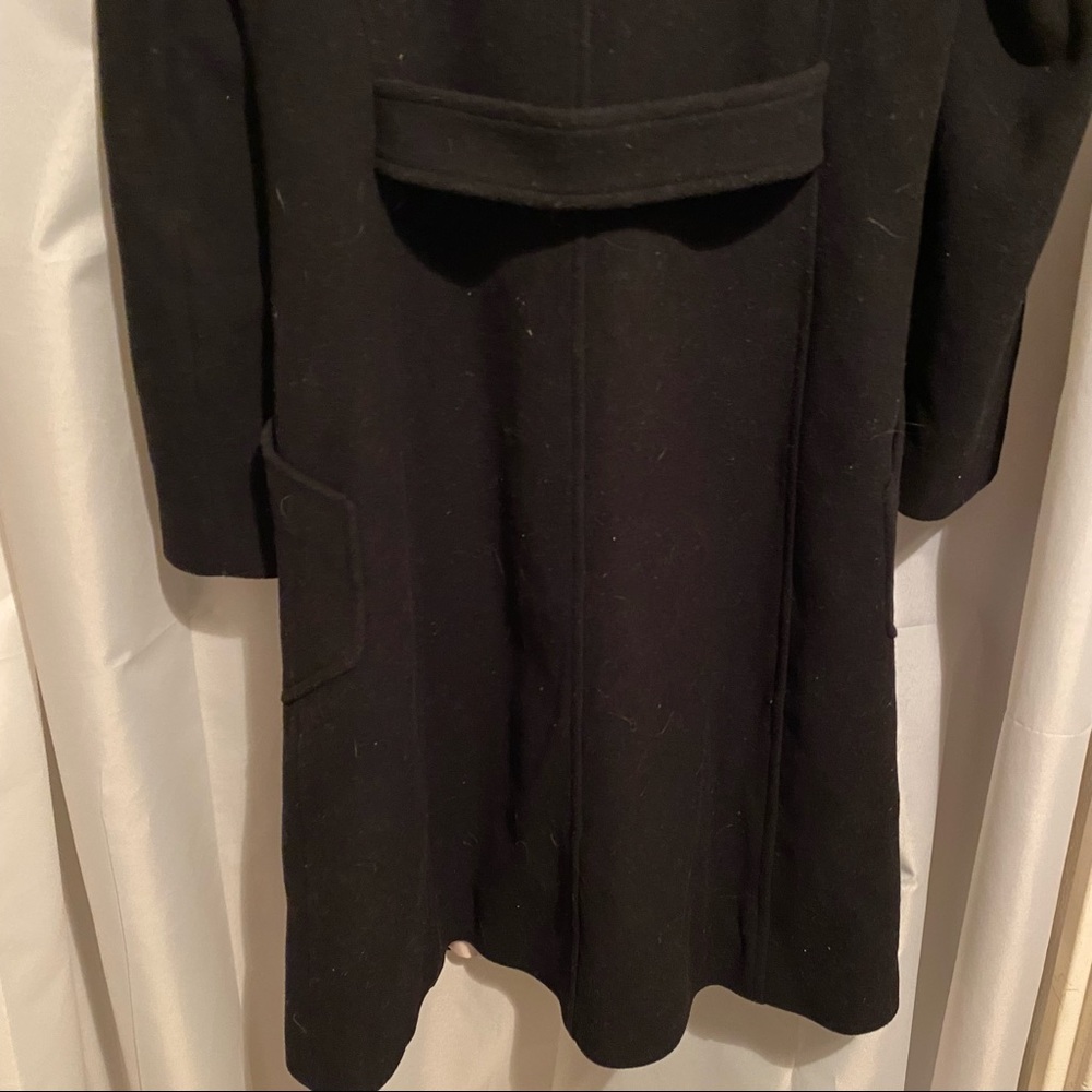 Nicole Miller New York Faux Pink Fur Black Wool coat Size 4. - Picture 5 of 5